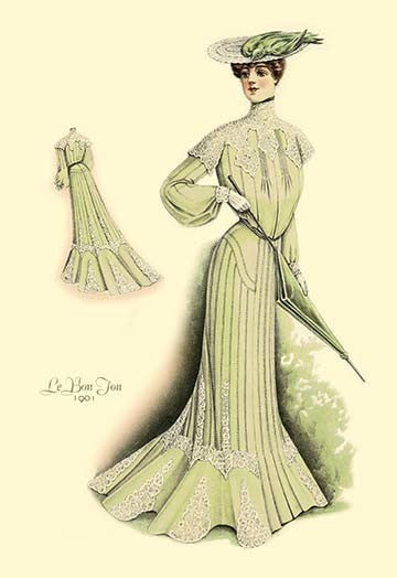Le Bon Ton: in Green- Paper Poster 12" x 18"