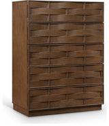 Weave Oak Veneer Chest, Brown