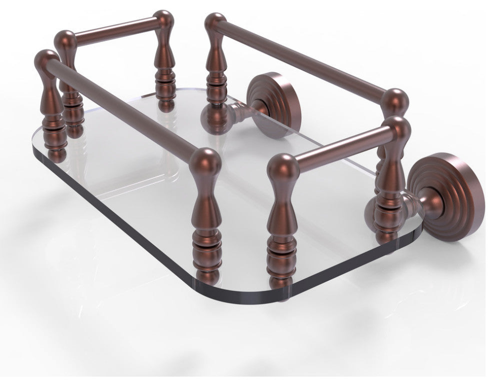 Waverly Place Wall-Mount Glass Guest Towel Tray, Antique Copper