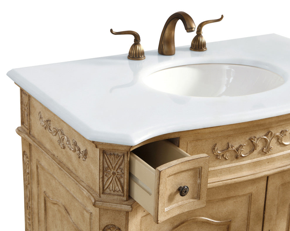 36" Single Bathroom Vanity, Vintage Mint