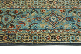 Super Vintage Distressed Qahhar Ivory/Navy Rug, 6'4 x 9'10