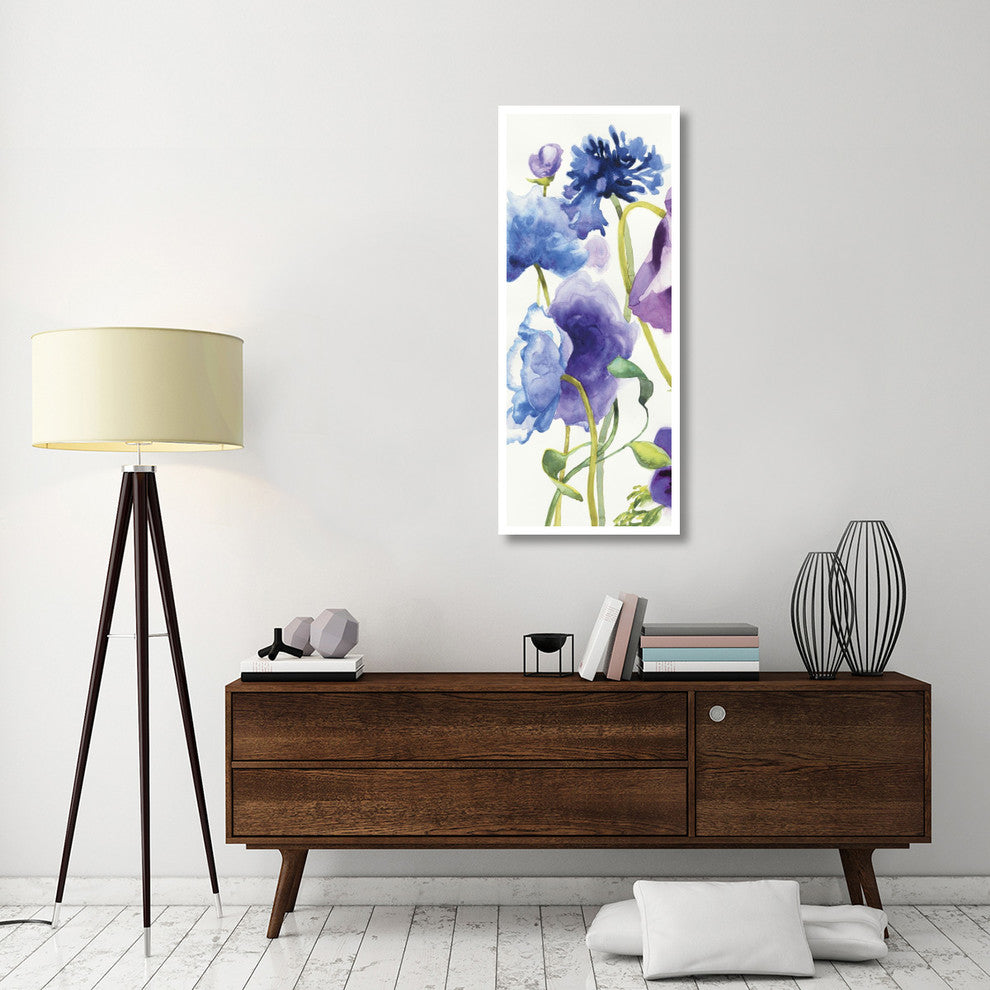 "Blue and Purple Mixed Garden I Panel I" Print by Shirley Novak, 22"x52"