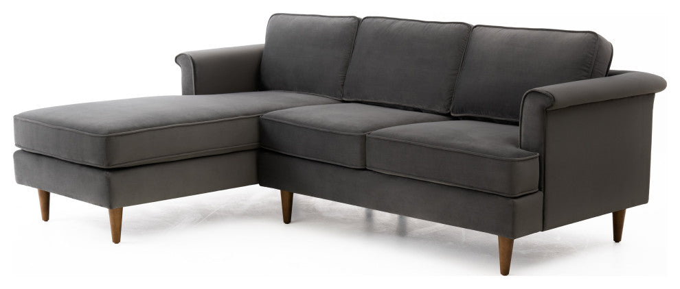 TOV Furniture Porter Grey Velvet Sectional LAF