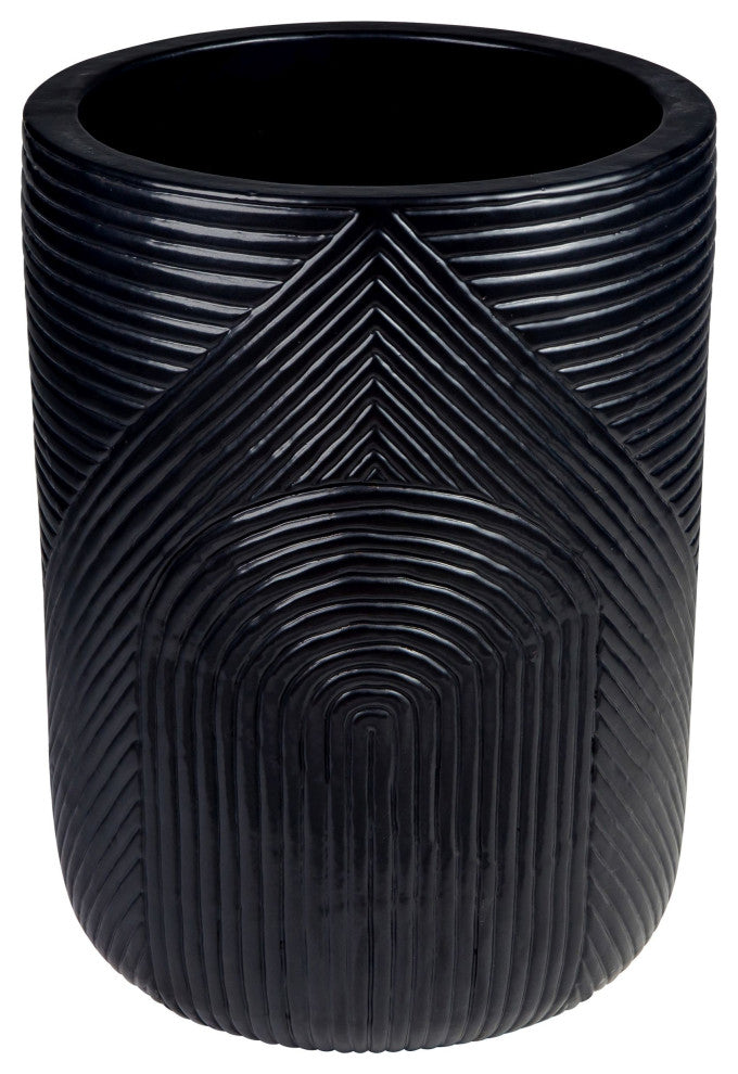 Provenance Serenity Textured Planter Set, 1 Large and 1 Small, Coal
