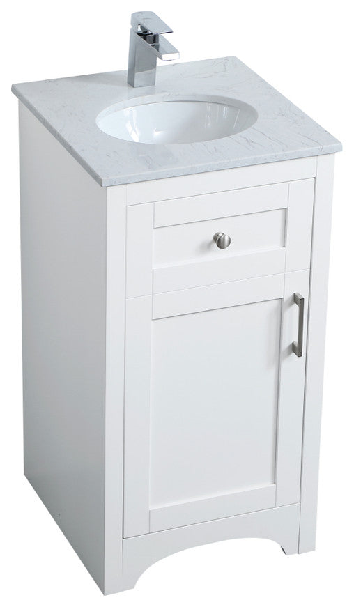 18" Single Bathroom Vanity, White
