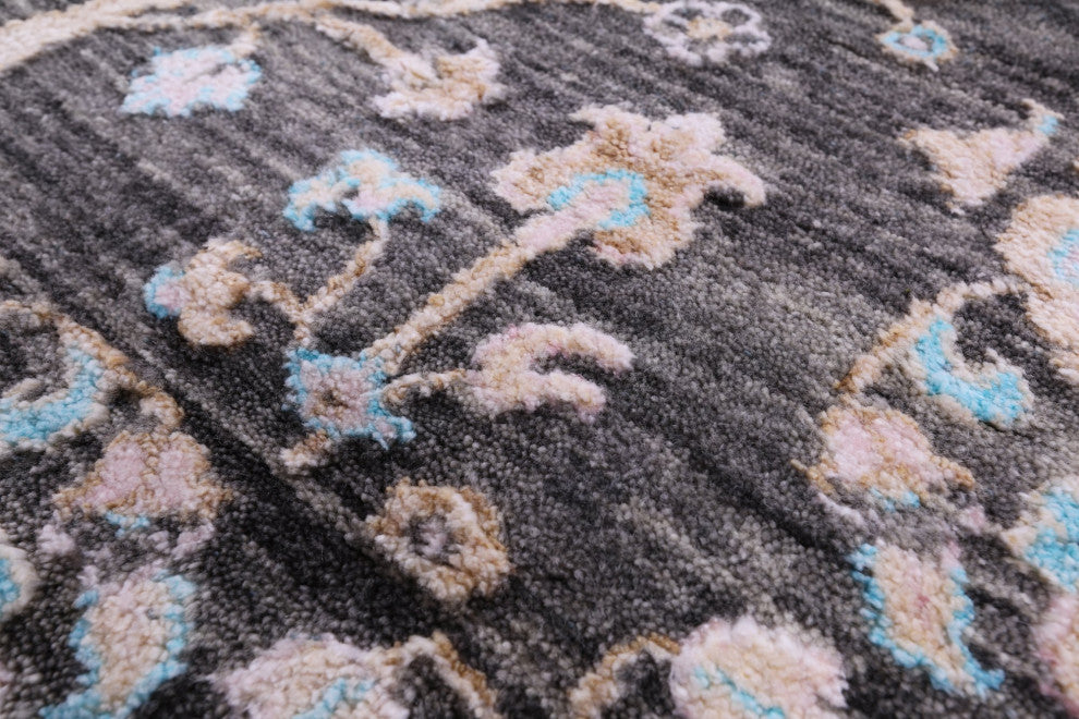 9' 0" X 12' 4" Persian Ziegler Wool and Silk Hand Knotted Rug Q11806