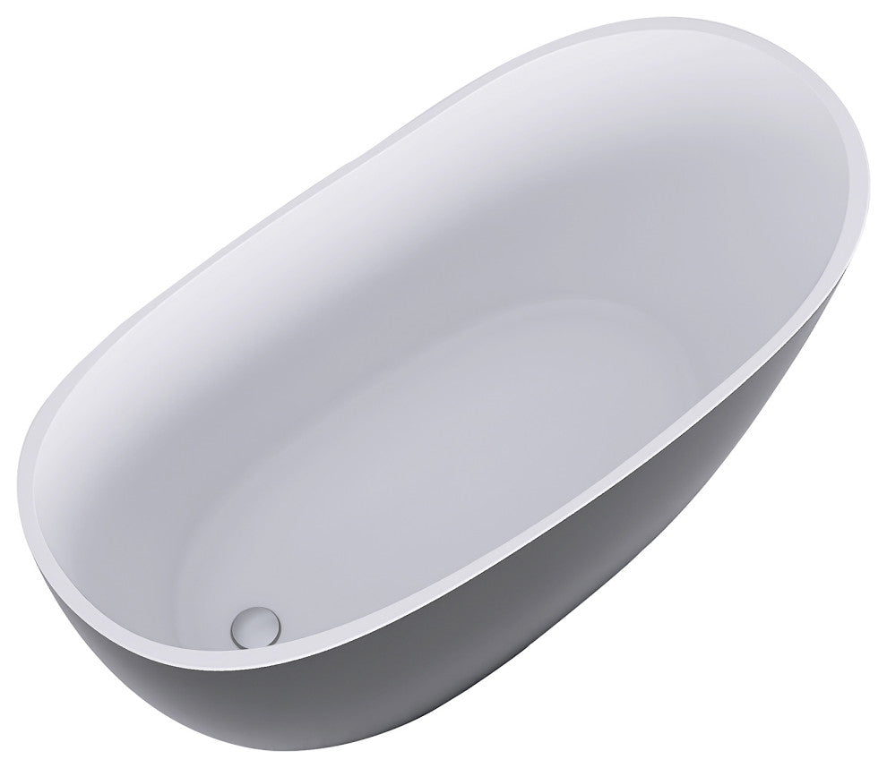 Acrylic Slipper Freestanding Flatbottom Soaking Bathtub, Black, 59"29"