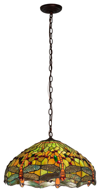 20 Wide Tiffany Hanginghead Dragonfly Pendant