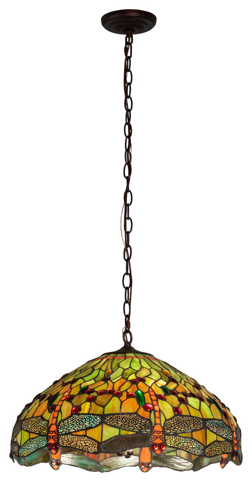 20 Wide Tiffany Hanginghead Dragonfly Pendant