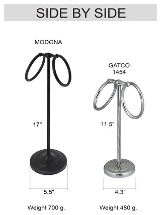 MODONA's 17" Counter Top Hand Towel Ring, Rubbed Bronze