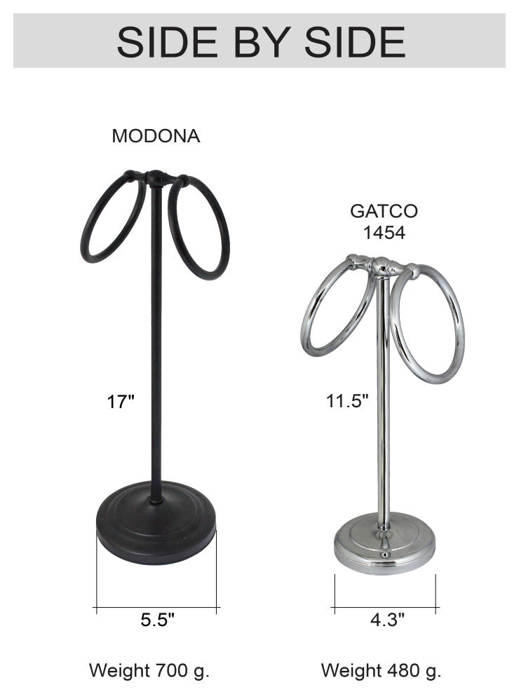 MODONA's 17" Counter Top Hand Towel Ring, Rubbed Bronze
