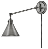 Hinkley Arti 7.75" Single Articulating Wall Sconce, Polished Antique Nickel