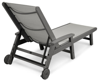 Coastal Chaise With Wheels, Slate Gray / Metallic Sling