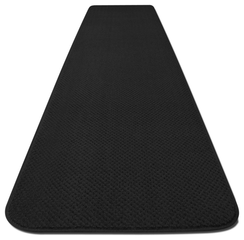 Skid-Resistant Carpet Runner Black, 48"x12'