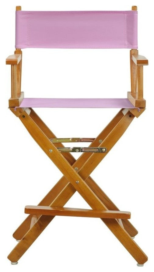 024" Director's Chair Honey Oak Frame-Pink Canvas