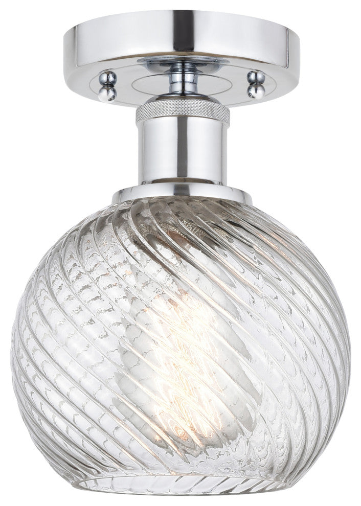 Innovations 616-1F-PC-G1214-6 1 Light Semi-Flush Mount, Polished Chrome