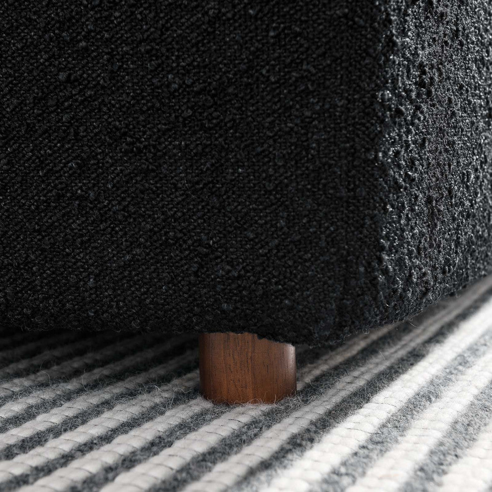 Commix Down Filled Overstuffed Boucle Fabric Armless Chair, Black