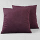 Heritage Plush Velvet Cushion Cover Pair, Winter Plum, 18w X 18l