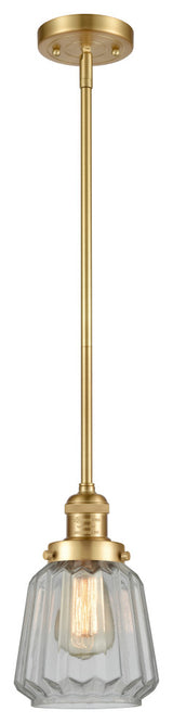 Chatham 1 Light Mini Pendant, Satin Gold, Clear