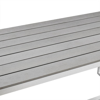 50" Aluminum Patio Outdoor Dining Bench - Grey