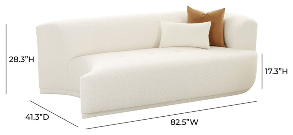 Fickle Cream Boucle Modular Right Arm Facing Loveseat