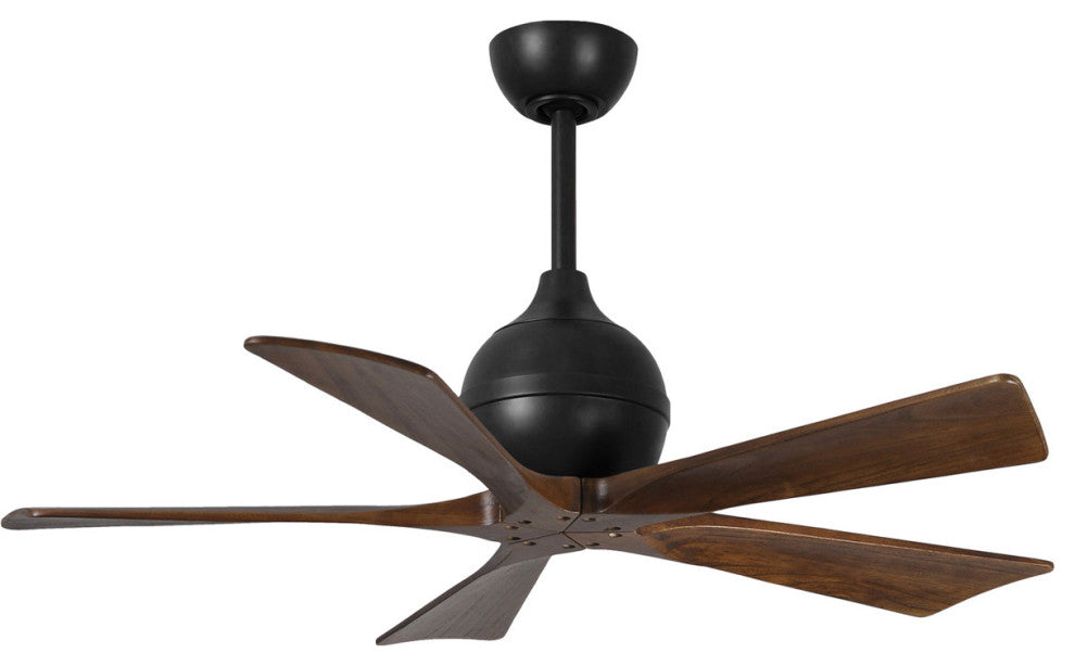 Matthews Fan, Irene 5 Ceiling Fan, 42" Matte Black, Walnut