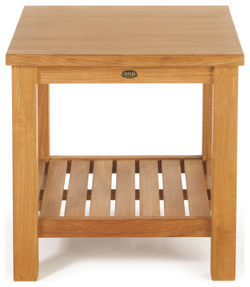 Teak Side Table with Shelf Jay - Square 24" (60 cm)