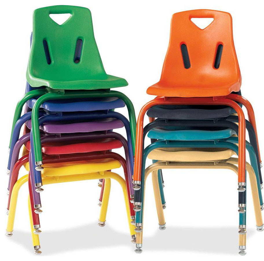 Berries Stacking Chair, Steel Frame, 4-Legged Base, Navy