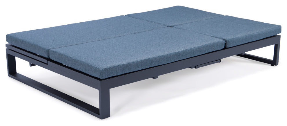 LeisureMod CLBL-82BU Chelsea Convertible Lounge Reclining Double Chaise Cushions