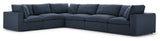 Commix Down Filled Overstuffed 6 Piece Sectional Sofa Set Azure