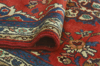 Fine Vintage Distressed Alger Red/Blue Runner, 3'5 x 10'0