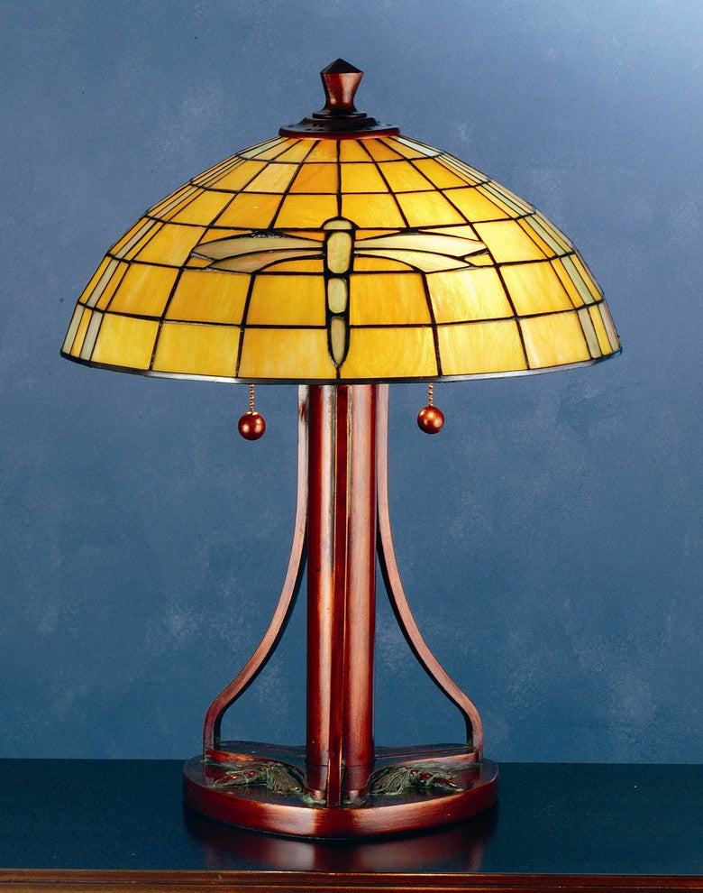 22"H Arts and Crafts Dragonfly Table Lamp