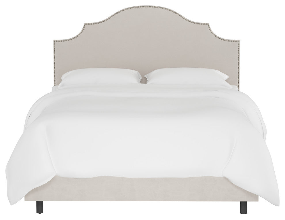Brenson California King Nail Button Notched Bed, Premier Platinum