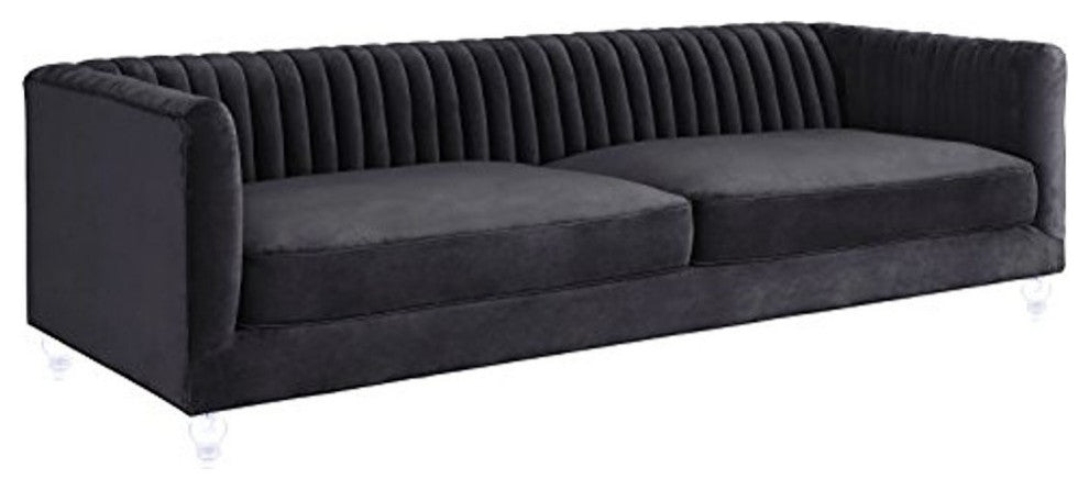 TOV Furniture Aviator Grey Velvet Sofa