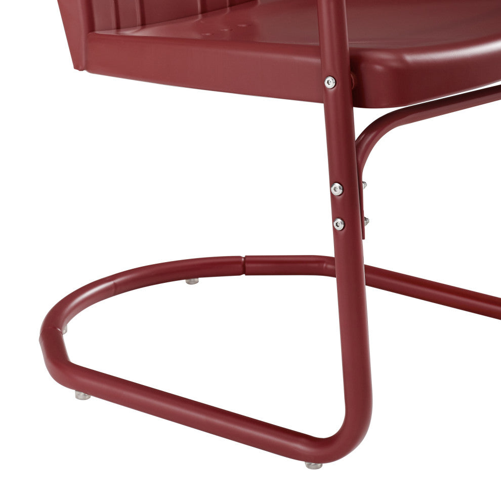 Tulip 3-Piece Outdoor Bistro Set, Dark Red Satin