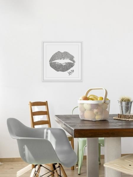 "XOXO II" Framed Painting Print, 18"x18"