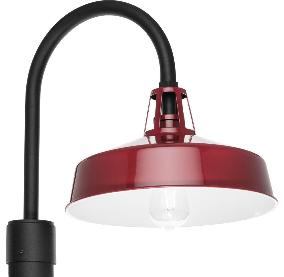 Cedar Springs 1-Light Red Metal Shade Farmhouse Outdoor Post Lantern