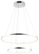 Circulo Metal Round Modern LED Pendant, Chrome, Width: 24"