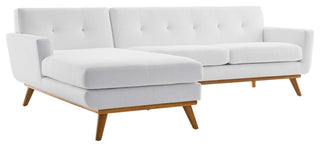 Engage Left-Facing Upholstered Fabric Sectional Sofa - White