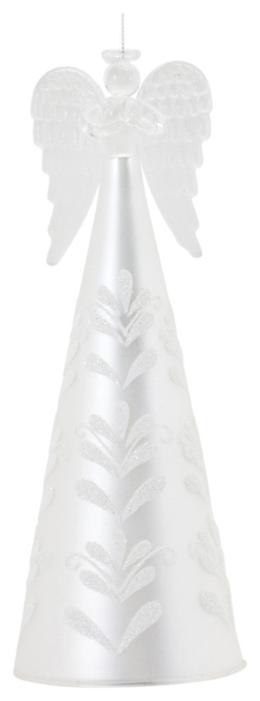 Frosted Glass Angel Ornament, 2-Piece Set