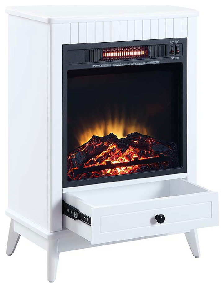 Acme Hamish Fireplace White Finish
