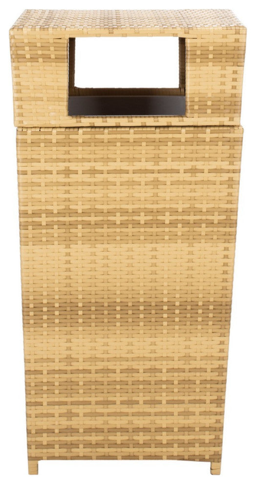 Safavieh Outdoor Mazeli Trash Bin Natural