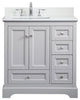 Elegant VF15532GR-BS 32"Single Bathroom Vanity, Gray With Backsplash