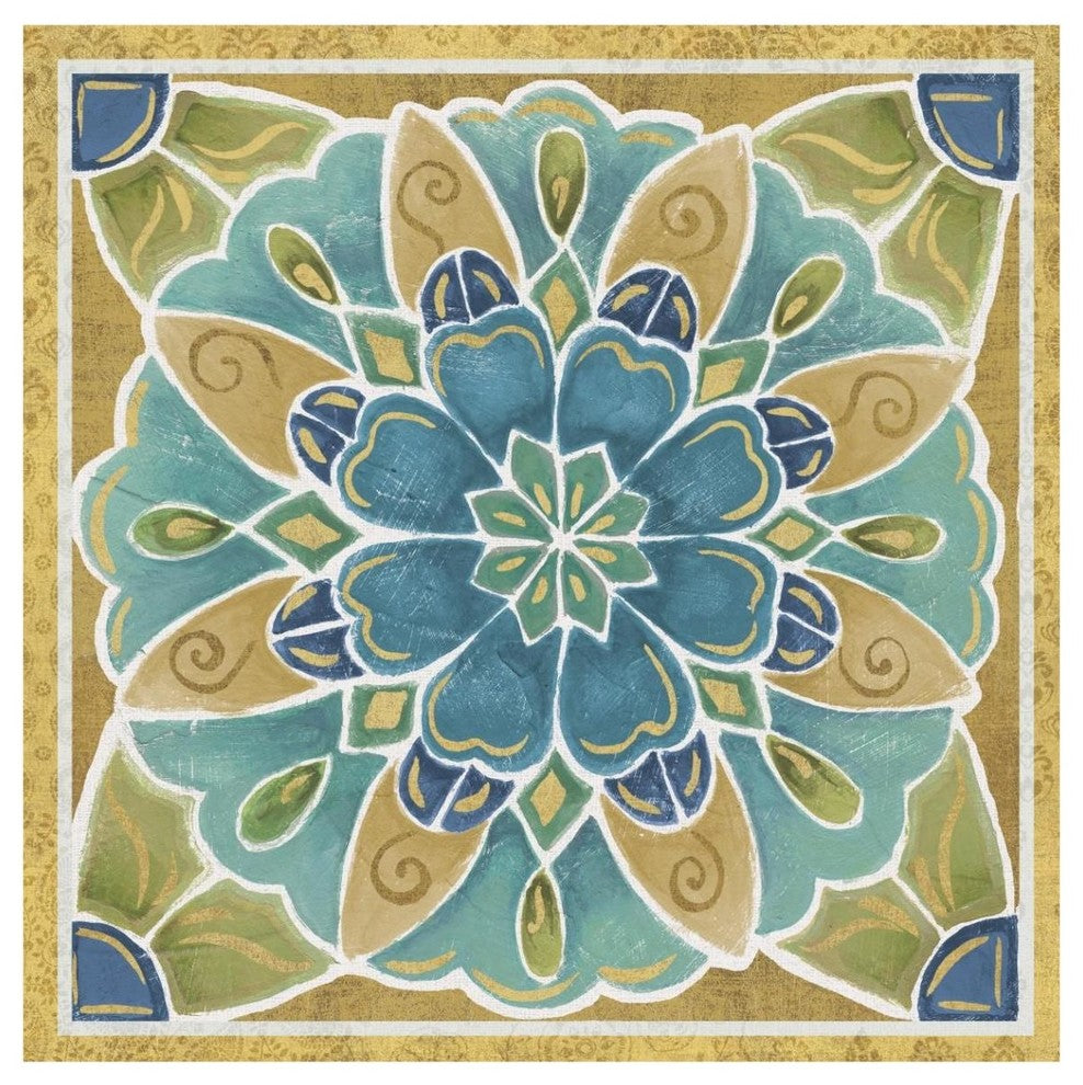 "Free Bird Mexican Tiles IV" Digital Paper Print by Daphne Brissonnet, 42"x42"