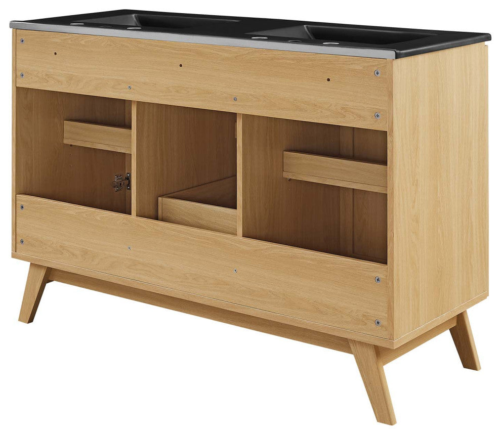 Soma 48" Double Sink Bathroom Vanity - Oak Black