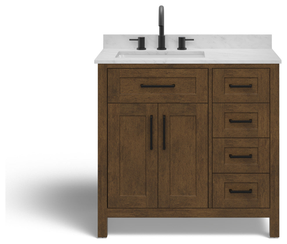The Oswald Bathroom Vanity, Almond Latte, 36", Single Sink, Freestanding