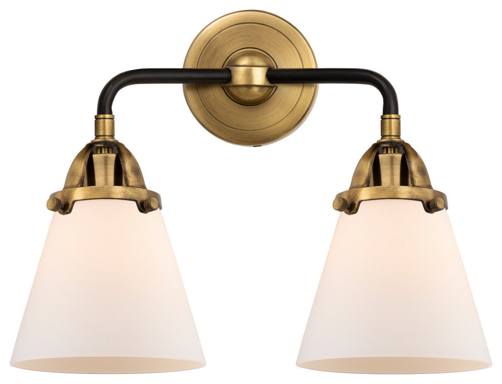 Small Cone Bath Vanity Light, Black Antique Brass, Matte White, Matte White