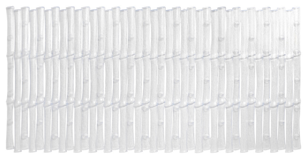 Bamboo Look Vinyl Bath Tub Mat, Size 16"x32", Super Clear