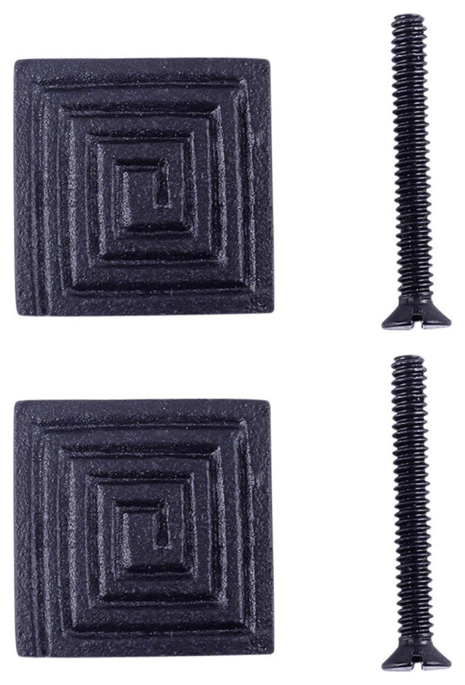 Square Maze Cabinet Hardware Iron Cabinet Knob Black Pack of 2