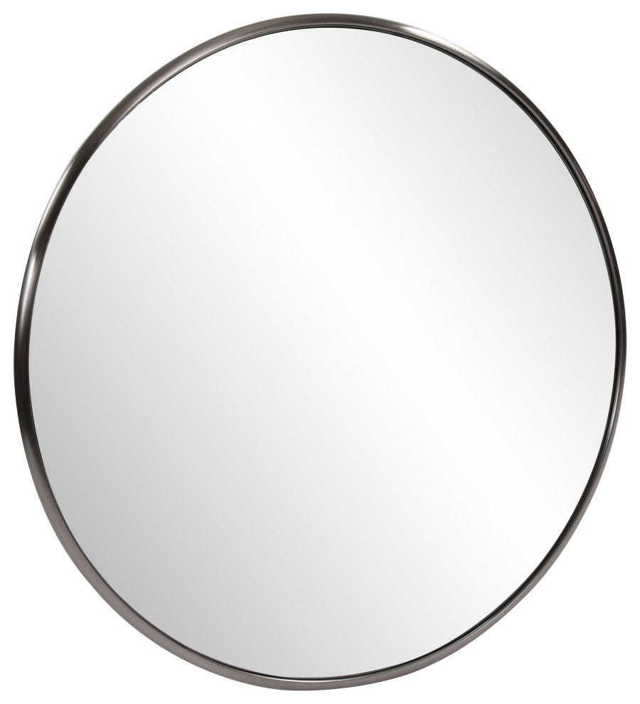 32' Brushed Titanium Round Wall Mirror